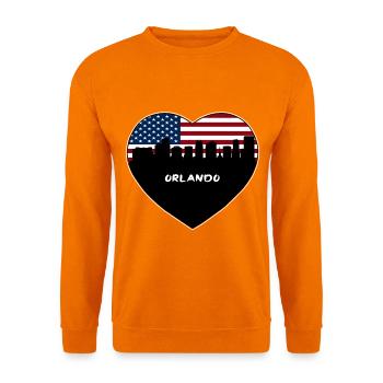 Orlando Florida USA Flagge Skyline Reise Souvenir - Unisex Pullover - Orange - Vorne
