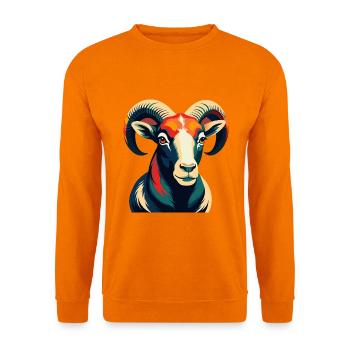 Ram Cartoon Character Colorful Pet Animal - Unisex Sweatshirt - orange - Front