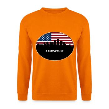 Louisville Kentucky USA Flagge Skyline Travel Souven - Unisex Pullover - Orange - Vorne