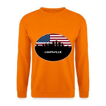 Louisville Kentucky USA Flagge Skyline Travel Souven - Unisex Pullover - Orange - Vorne