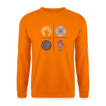 Aboriginal Australian Kunst in Perfektion - Unisex Pullover - Orange - Vorne