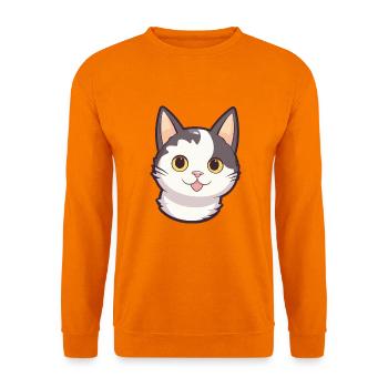 Japanisch Bobtail Katze Karikatur Aquarell Clipart - Unisex Pullover - Orange - Vorne