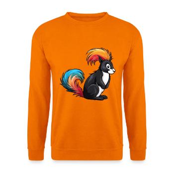 Stinktier buntes Aquarell Cartoon Kawaii Tier - Unisex Pullover - Orange - Vorne