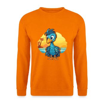 Pfau Lustige Karikatur Kawaii Strand Illustration - Unisex Pullover - Orange - Vorne