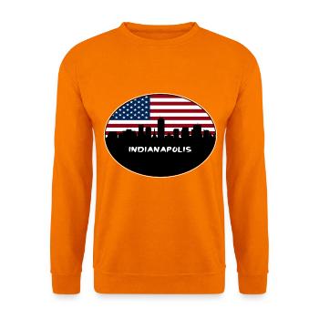 Indianapolis Indiana USA Flagge Skyline Reisen Souve - Unisex Pullover - Orange - Vorne