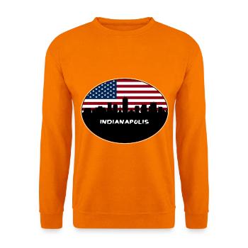 Indianapolis Indiana USA Flagge Skyline Reisen Souve - Unisex Pullover - Orange - Vorne