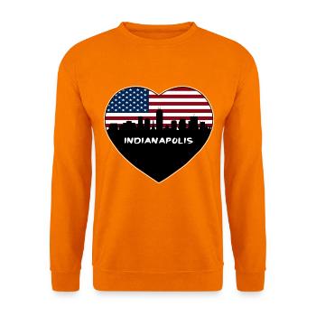 Indianapolis Indiana USA Flagge Skyline Reisen Souve - Unisex Pullover - Orange - Vorne