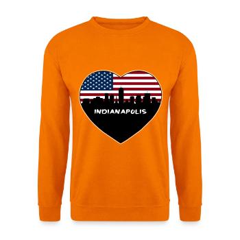 Indianapolis Indiana USA Flagge Skyline Reisen Souve - Unisex Pullover - Orange - Vorne