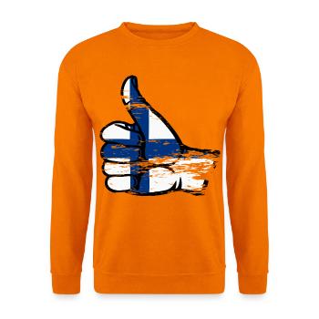 Finnland Flagge alles klar Symbol used - Unisex Pullover - Orange - Vorne