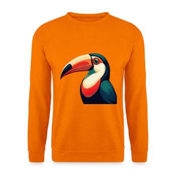 Tukan Zeichentrickfigur Buntes Haustier Tier - Unisex Pullover - Orange - Vorne