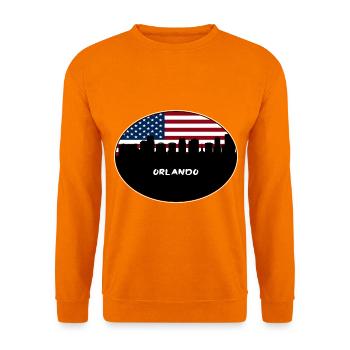 Orlando Florida USA Flagge Skyline Reise Souvenir - Unisex Pullover - Orange - Vorne