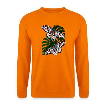 Schmetterling schwarz weiss Motte Falter - Unisex Pullover - Orange - Vorne