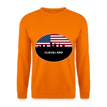 Cleveland Ohio USA Flagge Skyline Reise Souvenir - Unisex Pullover - Orange - Vorne