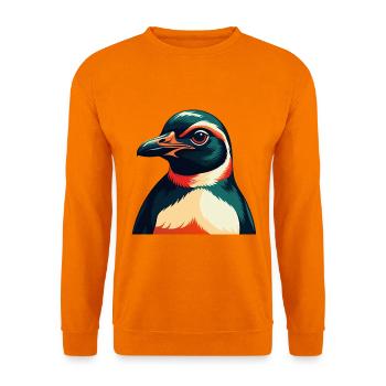 Pinguin Zeichentrickfigur Buntes Haustier Tier - Unisex Pullover - Orange - Vorne