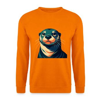 Otter Cartoon Figur Buntes Haustier Tier - Unisex Pullover - Orange - Vorne