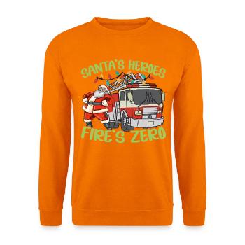 Santa's Heroes Feuerwehr Null Brandbekämpfung Weih - Unisex Pullover - Orange - Vorne
