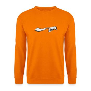 Gott, ein Hund und Michelangelo - Unisex Pullover - Orange - Vorne