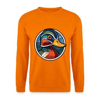 Mandarinente Bunte Aquarell-Tier-Karikatur - Unisex Pullover - Orange - Vorne