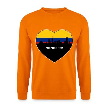 Medellin Kolumbien Flagge Skyline Reise Souvenir - Unisex Pullover - Orange - Vorne