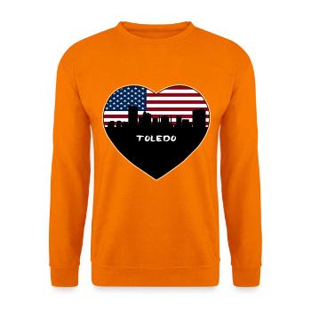 Toledo Ohio USA Flagge Skyline Reise Souvenir - Unisex Pullover - Orange - Vorne