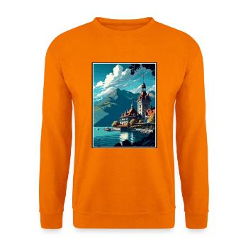 Montreux Schweiz Vintage Reiseposter WPA Kunst - Unisex Pullover - Orange - Vorne