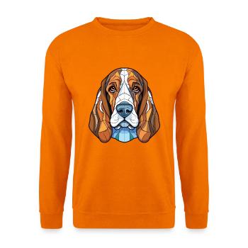 Basset Bleu de Gascogne Hunderasse Aquarellglas - Unisex Pullover - Orange - Vorne