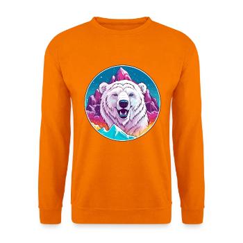 Eisbär Aquarell Karikatur Kawaii Haustier Tier Co - Unisex Pullover - Orange - Vorne