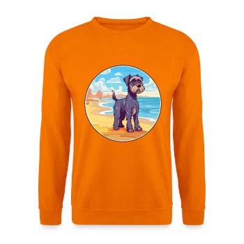 Mittelschnauzer Hund Rasse Cartoon Kawaii Clipart - Unisex Pullover - Orange - Vorne