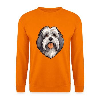 Lowchen Hunderasse Cartoon Kawaii Illustration - Unisex Pullover - Orange - Vorne