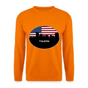 Toledo Ohio USA Flagge Skyline Reise Souvenir - Unisex Pullover - Orange - Vorne