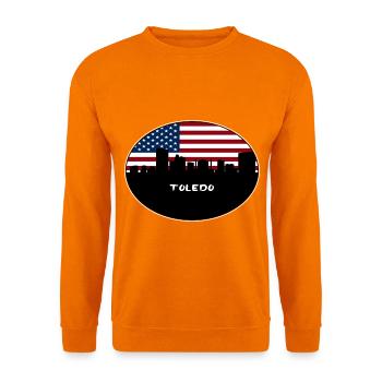 Toledo Ohio USA Flagge Skyline Reise Souvenir - Unisex Pullover - Orange - Vorne
