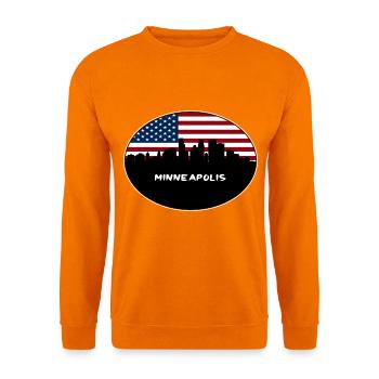 Minneapolis Minnesota USA Flagge Skyline Reisen Souv - Unisex Pullover - Orange - Vorne