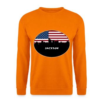 Jackson Mississippi USA Flagge Skyline Reisen Souven - Unisex Pullover - Orange - Vorne