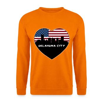 Oklahoma City USA Flagge Skyline Reise Souvenir - Unisex Pullover - Orange - Vorne