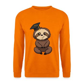 Graduation Sloth - Unisex Pullover - Orange - Vorne