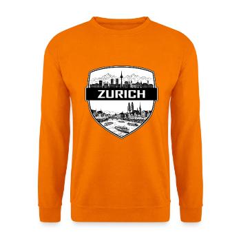 Zürich Schweiz Schild Wappen Grossmunster Geschenk - Unisex Pullover - Orange - Vorne