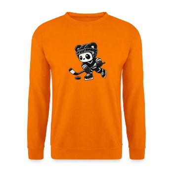Panda Eishockey Spieler Cartoon Cool - Unisex Pullover - Orange - Vorne