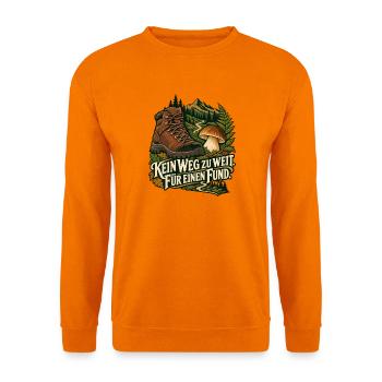 Kein Weg Zu Weit Waldwanderung - Unisex Pullover - Orange - Vorne