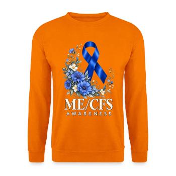 ME/CFS Awareness Blaue Schleife Blumen Solidarität - Unisex Pullover - Orange - Vorne