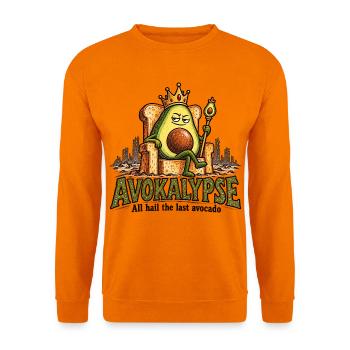 Avocado Apocalypse King Lustiges Essen Wortspiel Humor - Unisex Pullover - Orange - Vorne