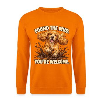 Cocker Spaniel fand den Schlamm - Unisex Pullover - Orange - Vorne