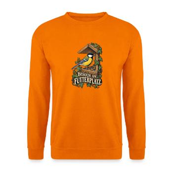 Kohlmeise - Besuch am Futterplatz Vogel - Unisex Pullover - Orange - Vorne