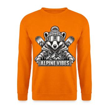 Alpine Vibes – Dachs mit Snowboard und Skibrille - Unisex Pullover - Orange - Vorne