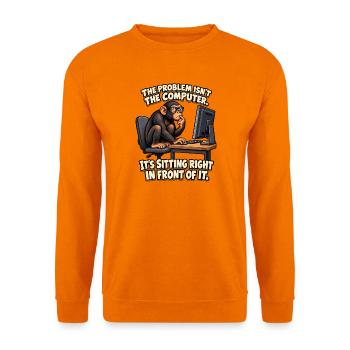 ODDROO – Computerproblem mit Nerd-Schimpanse - Unisex Pullover - Orange - Vorne