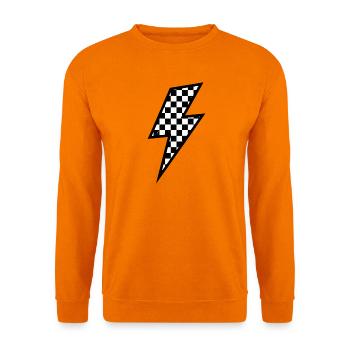 Karierte Blitzform Zacken - Unisex Pullover - Orange - Vorne