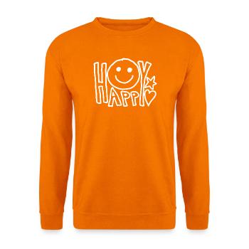 Happy Smile Gesicht Geschenkidee Glücklich sein - Unisex Pullover - Orange - Vorne