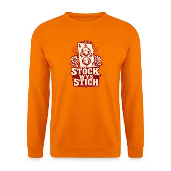 Stöck Wys Stich – Schellen-Ass Retro - Unisex Pullover - Orange - Vorne