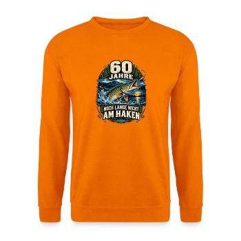 60 Jahre Angler – Noch lange nicht am Haken - Unisex Pullover - Orange - Vorne