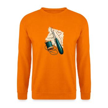 Nahtretter – Nadel, Faden und Geduld - Unisex Pullover - Orange - Vorne