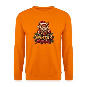 Winter Magic Eule Weihnachten Low Poly Nachteule - Unisex Pullover - Orange - Vorne